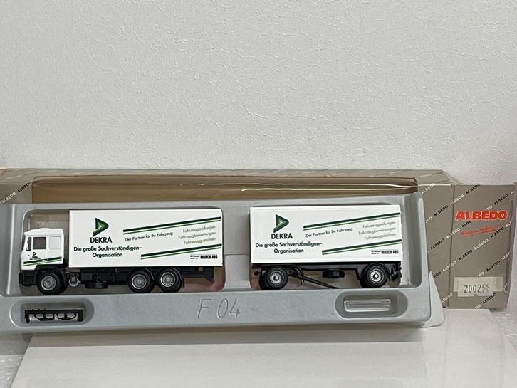 Albedo MAN F90 Dekra combinatie 1/87, Hobby & Loisirs créatifs, Voitures miniatures | 1:87, Comme neuf, Bus ou Camion, Herpa, Enlèvement ou Envoi