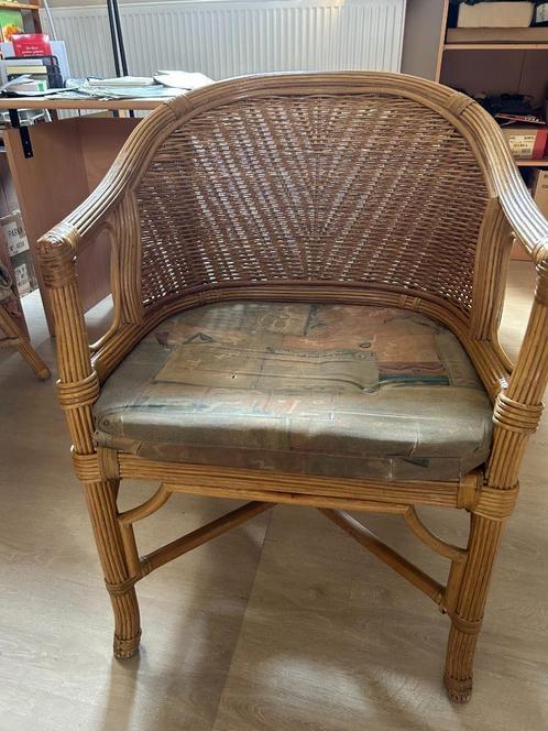 Rotan zeteltjes 2 stuks, Huis en Inrichting, Stoelen, Gebruikt, Twee, Riet of Rotan, Ophalen