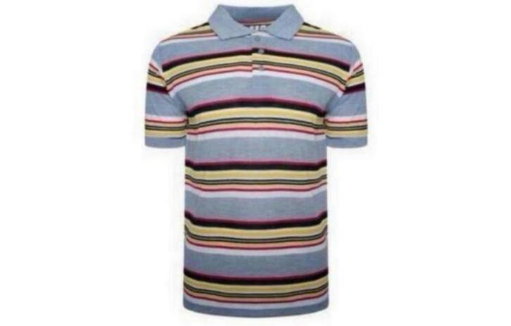Nieuw polo shirt heren Gestreept T-shirt maat M River-Road, Kleding | Heren, Polo's, Nieuw, Maat 48/50 (M), Grijs, Ophalen of Verzenden