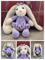 Knuffel ‘Snuggle Konijn Jurk’ Purple (Handmade - Gehaakt), Hobby en Vrije tijd, Breien en Haken, Nieuw, Overige typen, Ophalen of Verzenden