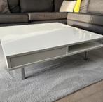 Salontafel (modern, glanzend wit, in zeer goede staat), Huis en Inrichting, Ophalen, 50 tot 100 cm, Vierkant, 50 tot 100 cm