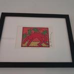 Postkaart getekend,  Keith Haring, Antiek en Kunst, Kunst | Litho's en Zeefdrukken, Ophalen of Verzenden