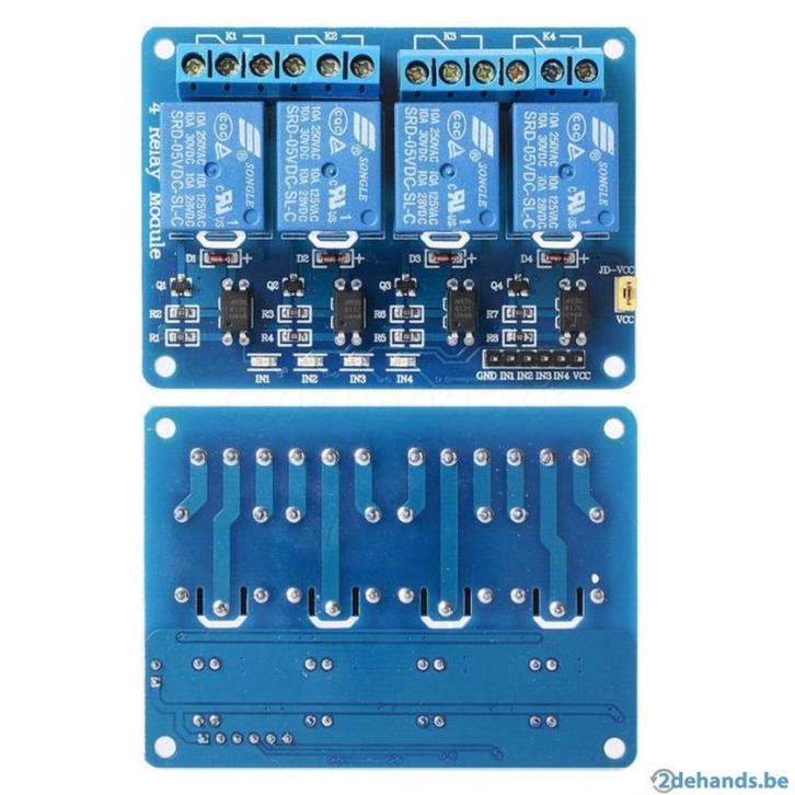 arduino relais 4 kannaals, Hobby en Vrije tijd, Elektronica-componenten, Nieuw, Ophalen of Verzenden