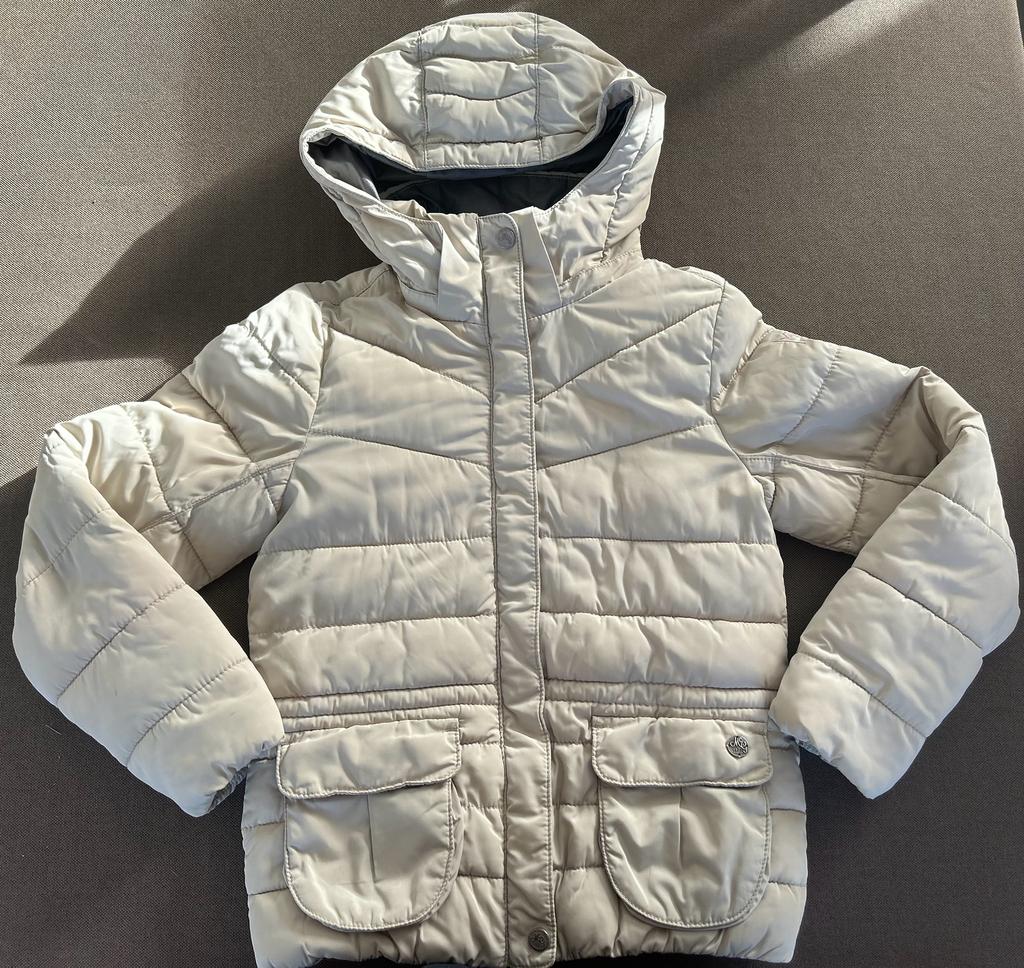 Beige winterjas met afritsbare kap - McGregor maat 140 - 10j, Gebruikt, McGregor, Meisje, Ophalen of Verzenden