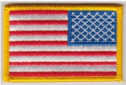 USA omgekeerde vlag stoffen opstrijk patch embleem #3, Diversen, Vlaggen en Wimpels, Nieuw, Verzenden