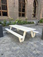 Witte design picknicktafel – weerbestendig ijzer – 280 x 186, Tuin en Terras, Picknicktafels, Ophalen, Zo goed als nieuw, Rechthoekig