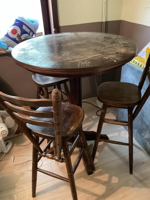 Bartafel en 3 stoelen, Huis en Inrichting, Tafels | Statafels, Gebruikt, Ophalen