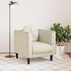 Fauteuil met kussen fluweel wit, Huis en Inrichting, Verzenden, Nieuw, Wit