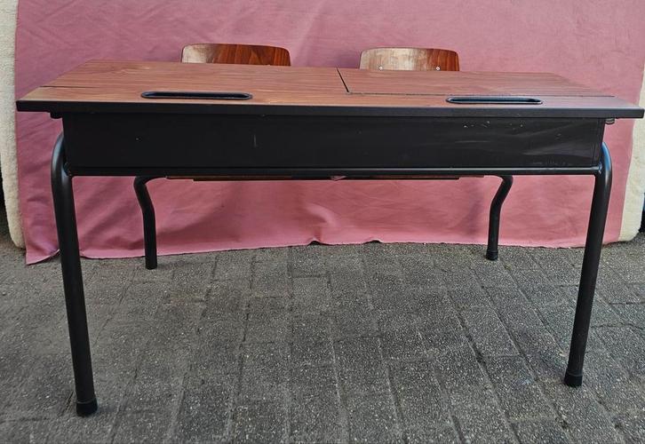 .Vintage Schoolbank:, Huis en Inrichting, Tafels | Kaptafels, Gebruikt, Ophalen of Verzenden