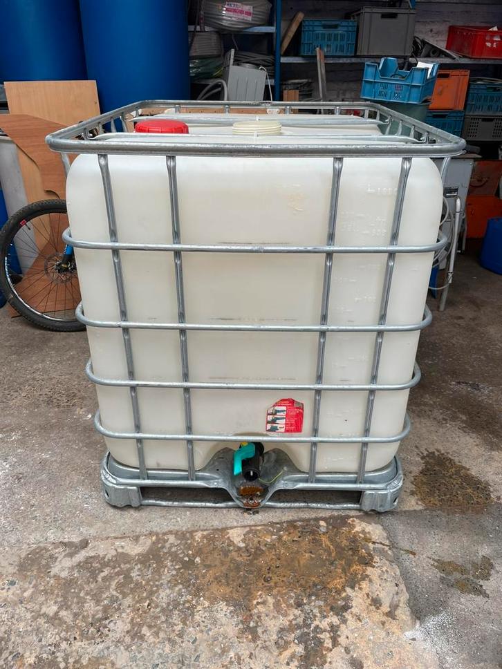 récupérateur d'eau de pluie 1000L cubi ibc cuve reservoir, Tuin en Terras, Regentonnen, Zo goed als nieuw, Hout, Ophalen