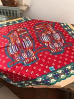 ZIJDEN SJAAL FOULARD CARRÉ IN ROOD MET MOTIEF, Kleding | Dames, Ophalen of Verzenden, Nieuw, Sjaal