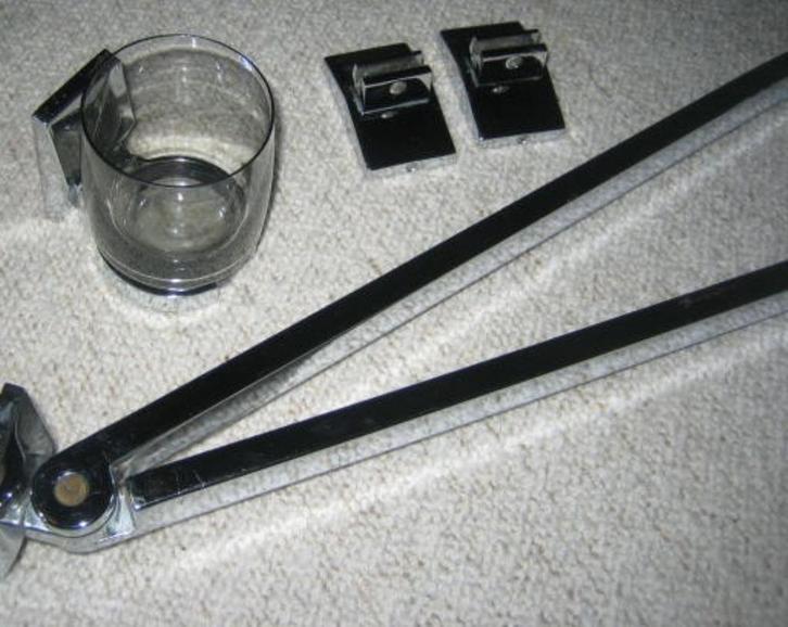 Inox dubbele handdoekhouder+beker+2houders, Huis en Inrichting, Badkamer | Badtextiel en Accessoires, Gebruikt, Ophalen of Verzenden