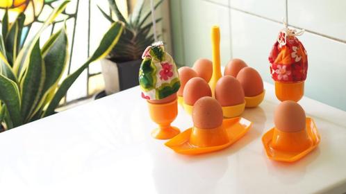 Vintage eierdopjes + eiermutsjes (jaren '70) - OPRUIMING!, Verzamelen, Retro, Huis en Inrichting, Ophalen of Verzenden