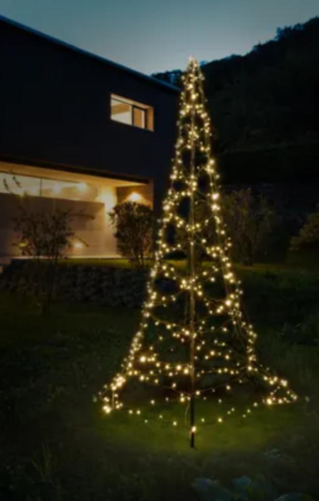 Nieuwe Vlaggenmast Kerstboom 4m warmwit voor de tuin, Diversen, Kerst, Nieuw, Ophalen