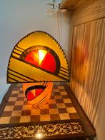 Tafellamp pate de verre met dubbele verlichting, Antiek en Kunst, Antiek | Verlichting, Ophalen