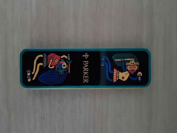 metalen doos van Parker (convector) - enkel doos, geen pen, Verzamelen, Pennenverzamelingen, Gebruikt, Parker, Ophalen of Verzenden