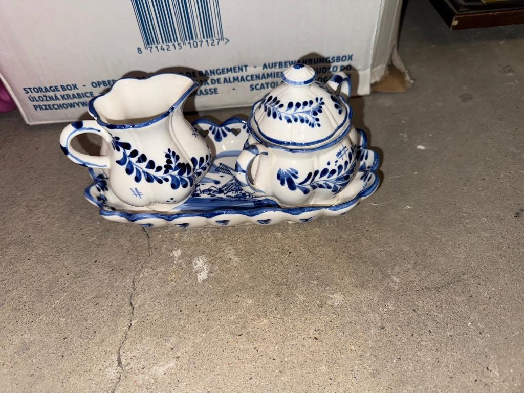 Ensemble sucre-lait Delft, Antiquités & Art, Antiquités | Porcelaine, Enlèvement ou Envoi