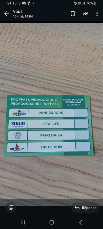 Pairi Daiza, Sealife, Mini-Europe, Historium. beschikbaar voor biedingen