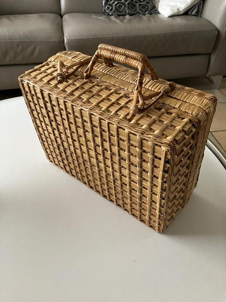 Étui en osier 37 x 25 x 16 cm, Maison & Meubles, Accessoires pour la Maison | Plataux & Paniers, Comme neuf, Panier, Rectangulaire