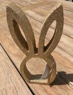 HOUT DECO PASEN 166 GOUDEN GLITTER HAAS NIEUW, Diversen, Pasen, Ophalen of Verzenden, Nieuw