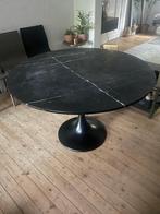 Stijlvolle marmeren tafel – zwart, Ø 120 cm, Huis en Inrichting, Tafels | Eettafels, Ophalen, Gebruikt, 100 tot 150 cm, Rond