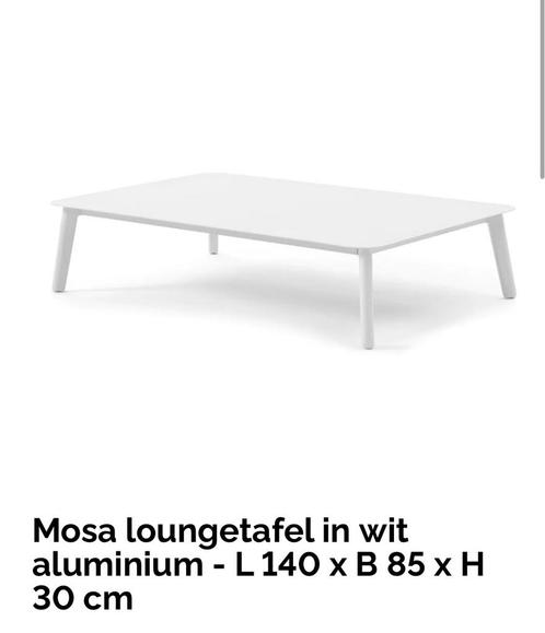 Lounge tafel wit aluminium, Tuin en Terras, Tuintafels, Gebruikt, Aluminium, Ophalen