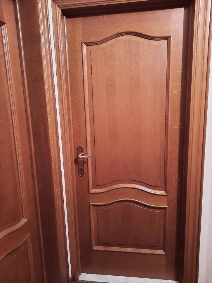 Eikenhouten binnendeuren, Doe-het-zelf en Bouw, Deuren en Vliegenramen, Gebruikt, Binnendeur, 200 tot 215 cm, 80 tot 100 cm, Hout