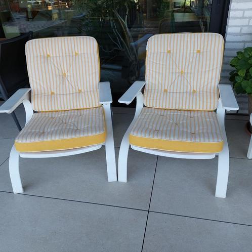 Triconfort tuinclubzetels, Tuin en Terras, Tuinstoelen, Zo goed als nieuw, Kunststof, Inklapbaar, Verstelbaar, Ophalen