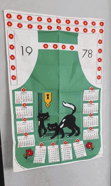 Vintage keukendoeken met uitgiftedatum beschikbaar voor biedingen