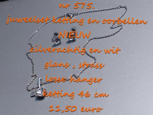 575. Juweelset : ketting en oorbellen , NIEUW , verzending i, Handtassen en Accessoires, Kettingen, Nieuw, Overige materialen