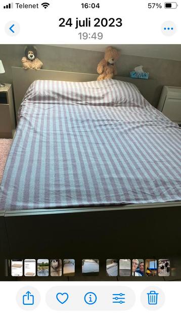 Tweepersoonsbed, Beige, Enlèvement, Utilisé, 200 cm