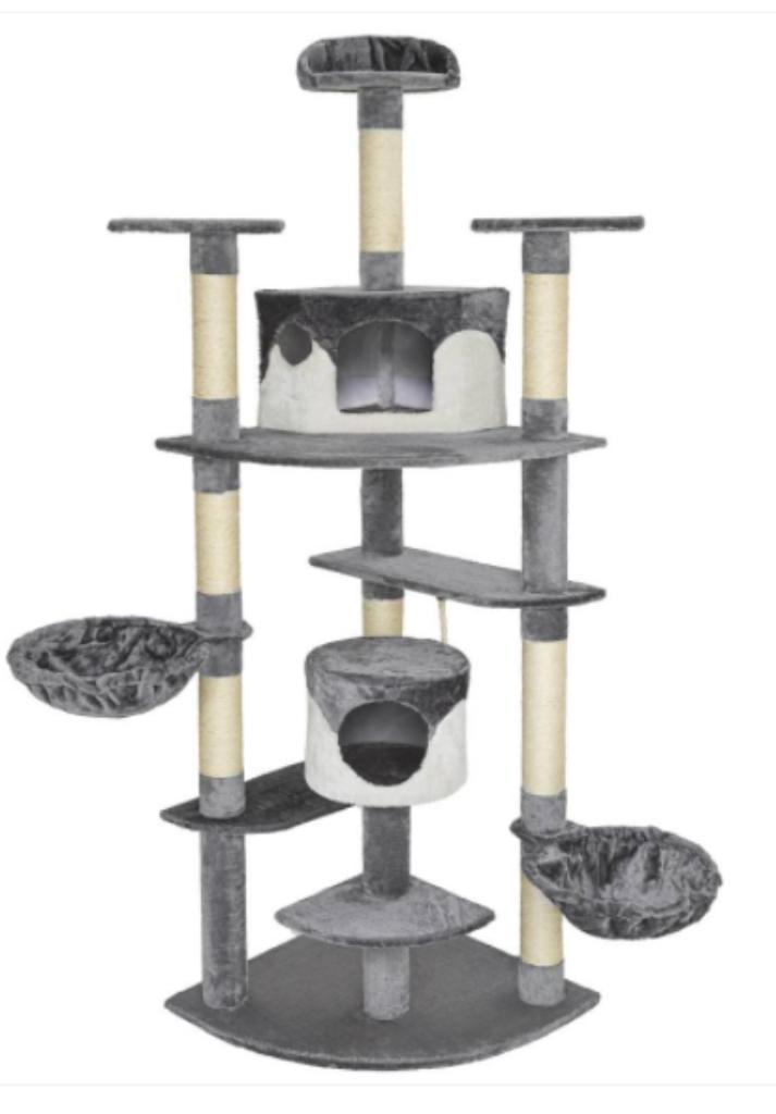 Giant cat tree 2m hangmat negen verschillende kleuren, Dieren en Toebehoren, Krabmeubelen, Nieuw, Krabpaal, Ophalen of Verzenden