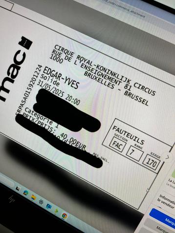 Edgar-Yves, Solode : Tickets a vendre !, Tickets & Billets, Deux personnes