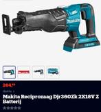 Makita Reciprozaag DJR360Zk 2x18v Body met zaagjes en koffer, Zo goed als nieuw, Ophalen, Reciprozaag