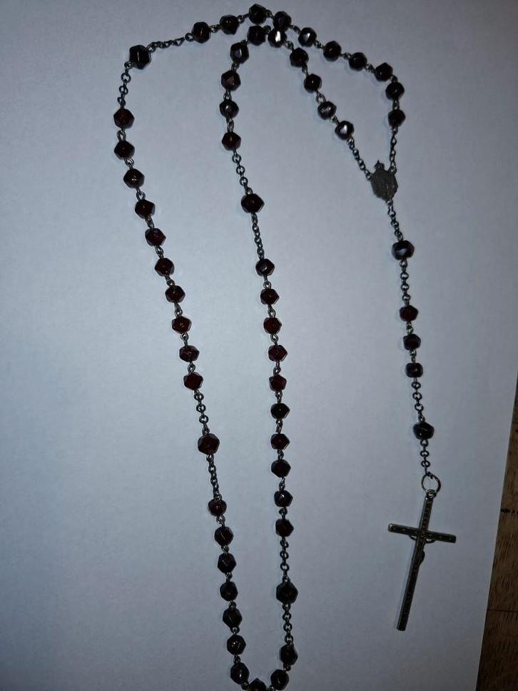 oude rode paternoster granaat, begin 1900, Antiek en Kunst, Curiosa en Brocante, Ophalen of Verzenden