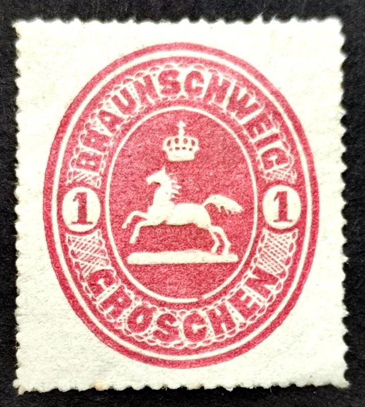 Altdeutschland: 1 Gr.Braunschweig 1865, Postzegels en Munten, Postzegels | Europa | Duitsland, Overige periodes, Ophalen of Verzenden