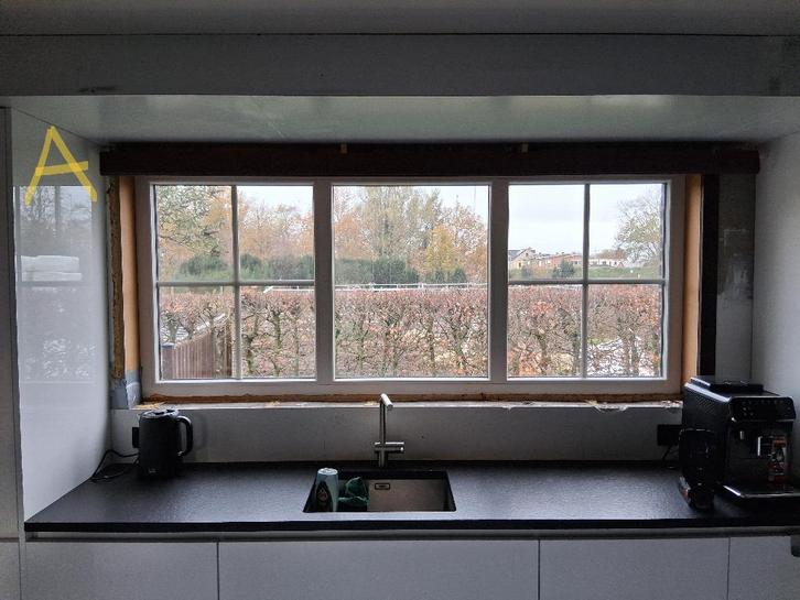 PVC Ramen  U-waarde = 1.82, Bricolage & Construction, Vitres, Châssis & Fenêtres, Utilisé, Fenêtre de façade ou Vitre, 160 cm ou plus