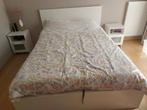 IKEA tweepersoonsbed te koop met matras voor 250 euro., 140 cm, Wit, Zo goed als nieuw, Hout