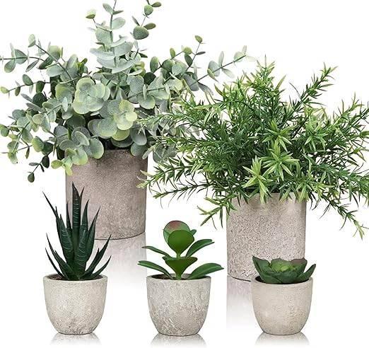 Set van 5 kunstplanten | GRATIS LEVERING, Huis en Inrichting, Woonaccessoires | Kunstplanten en Kunstbloemen, Nieuw, Binnen, Verzenden