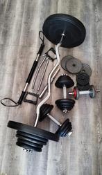 Halterset gewichten fitness , halterbank, Sport en Fitness, Ophalen of Verzenden, Zo goed als nieuw, Halterset
