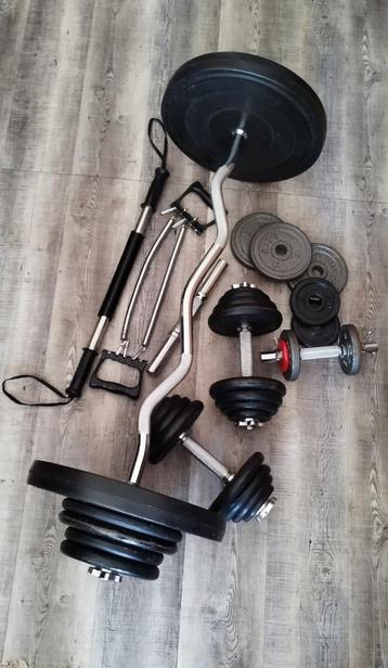 Kit de musculation, banc de musculation, Enlèvement ou Envoi, Comme neuf, Set d’haltères