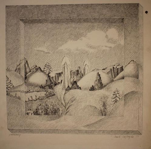 Frank Liefooghe - pentekening - 1975, Antiek en Kunst, Kunst | Tekeningen en Fotografie, Ophalen
