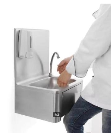 horeca Handwasbak | Wandmontage | Kniebediening | beschikbaar voor biedingen