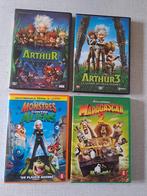 4 DVD : Arthur et les Minimoys, Madagascar et Monstres, Ophalen of Verzenden, Zo goed als nieuw