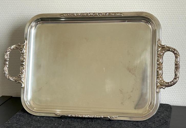 Sambonet rechthoekig zilveren dienblad, Antiek en Kunst, Antiek | Zilver en Goud, Zilver, Ophalen of Verzenden