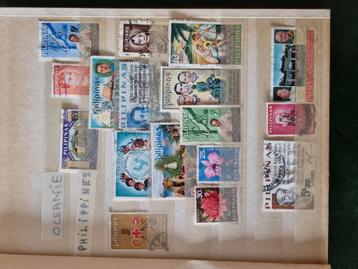 Postzegelalbum met postzegels: uit Oceanië en Azië beschikbaar voor biedingen