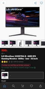 LG UltraGear 32 inch 165HZ IPS 2K GAMING MONITOR, Computers en Software, Monitoren, IPS, 1 tot 2 ms, In hoogte verstelbaar, LG