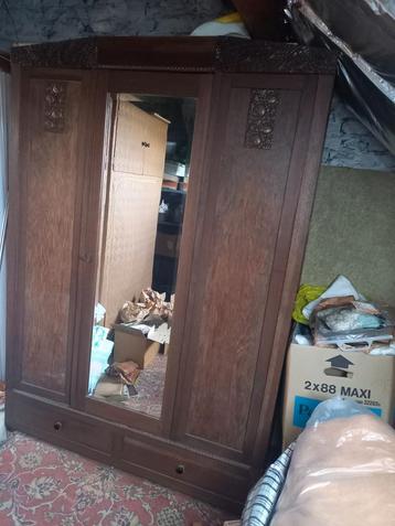 antieke kleerkast, Ophalen, Gebruikt, Met hangruimte