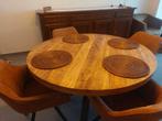 Tafel met 4 stoelen, Huis en Inrichting, Ophalen, Zo goed als nieuw, Rond, Overige houtsoorten