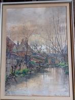 Willem van Nieuwenhoven  1879 - 1973  Aquarel Buurtschap, Antiek en Kunst, Kunst | Schilderijen | Klassiek, Verzenden